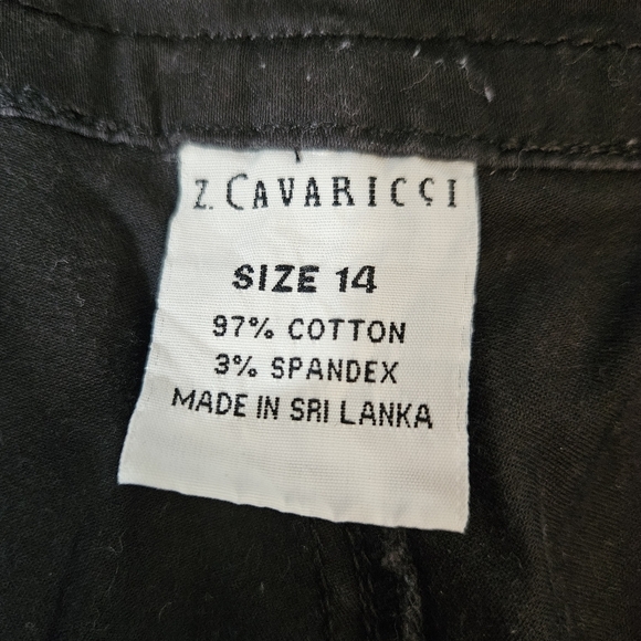 Z. Cavaricci Women's Cropped Cotton Pants Black Size 14 - Picture 3 of 11
